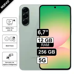SAMSUNG - Celular Galaxy A56 5G 256GB 12GB RAM cámara principal 50MP frontal 12MP 67 Verde