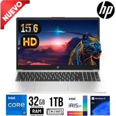 HP - Laptop 250 G10, Intel Core i7-1355U, Ram 32GB, SSD 1TB, 15.6 LED HD, WINDOWS 11 PRO