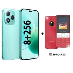 HONOR - Celular 400 lite 6.7" Verde 256GB 8GB 108MP+5MP Frontal 16MP + CELULAR IPRO A12 2G ROJO