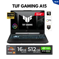 ASUS - LAPTOP TUF A15 15.6"FHD IPS AMD Ryzen 5-7535HS 4.55GHz 16GB DDR5 512GB SSD RTX 3050 4GB FREEDOS