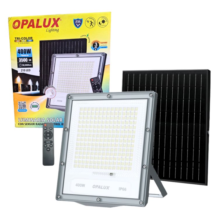 Luminaria Solar LED Tricolor con Control 400W 3500Lm OP-SFL519-400