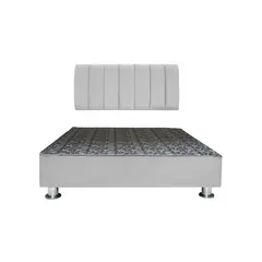 MUEBLES MACRUMO - Cama tapizada Aurea + almohada - 1.5 Plz - Color Gris claro