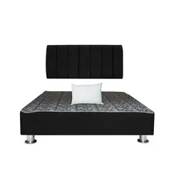 MUEBLES MACRUMO - Cama tapizada Aurea + almohada - 2Plz - Color Negro