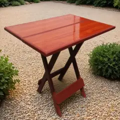 START FG - Mesa plegable Rectangular en Madera Rojo mermelada