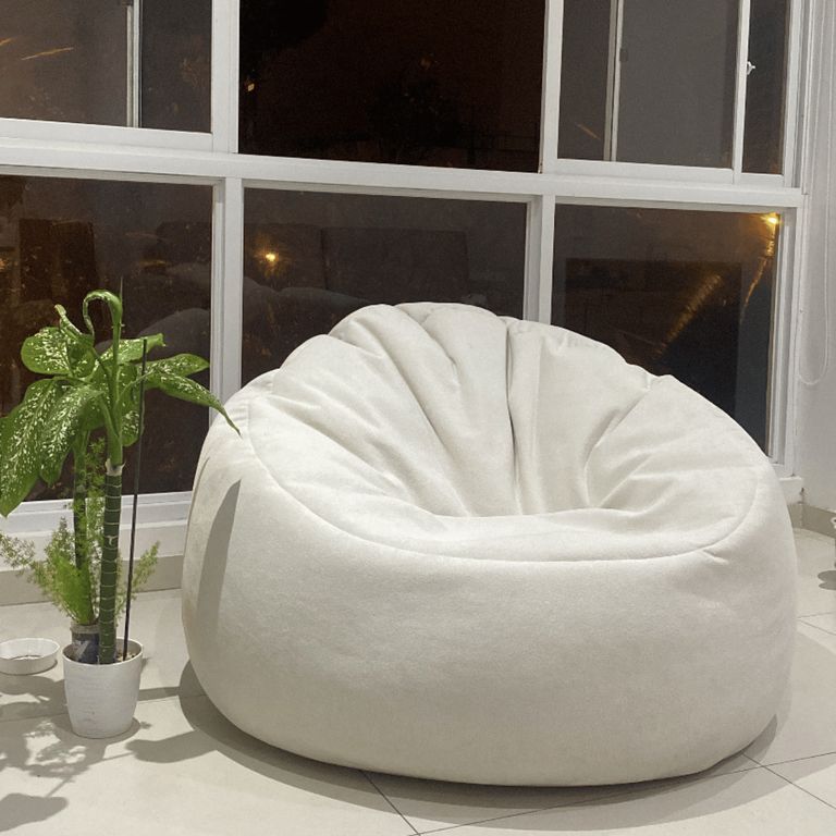 Puff Nube Grande Palmo en tela Cloud color Hueso