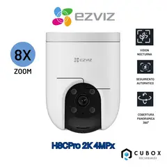EZVIZ - Cámara WiFi H8c Pro 2K 4MP Full Color con IA