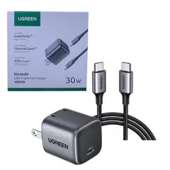 UGREEN - Cargador Carga Rapida TYPE C 30W + Cable Type C