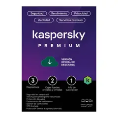 KASPERSKY - Premium 3Pc 1 Año - Protección Total Para 3 Dispositivos, Seguridad De Última Ge