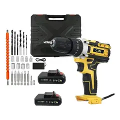 QUICK - Taladro Atornillador Inalámbrico 2 Baterias Accesorios 21v