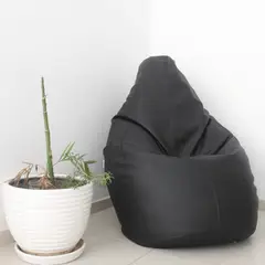 GENERICO - Puff Pera Grande Tela Pranna Negro - Palmo