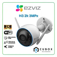 EZVIZ - Cámara Seguridad H3 3Mp 2K Vision Nocturna Color