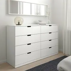 GENERICO - Comoda Melamina Blanco 1.20m 8 Cajones Nild