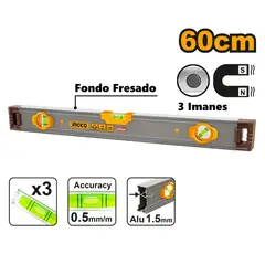 INGCO TOOLS - Nivel Profesional Magnético de 60 cm de Aluminio Ingco