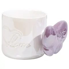 GENERICO - Taza Aesthetic de Cerámica con Asa en Forma de Lazo – 400 ml