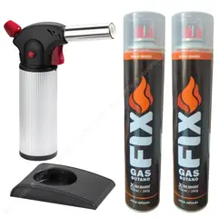 OEM - Soplete Cocina Reposteria Flambeador + 02 Gas Butano