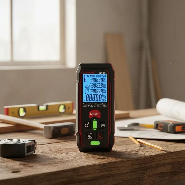 Medidor distanciometro Láser Digital NF-270 hasta 70 metros funciona con 3 Pilas AAA (no incluidas)