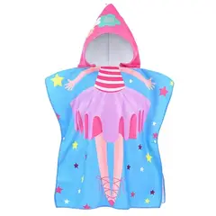 GENERICO - Toalla de Playa con Capucha niños Poncho 2-5 años bailarina