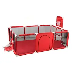 ANYHOGAR - Corral Seguridad Bebes Con Aro De Basket 180cm Rojo