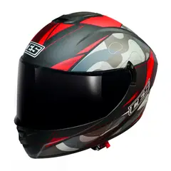CES - CASCO MOTO CERTIFICADO DOBLE VISOR POLARIZADO CAMU GRIS ROJO