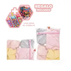 RYBIU IMPORT - Pack4 Malla para Lenceria en Blanco Y+Ligas de Regalo