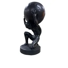 GENERICO - Escultura Decorativa Atlas Moderno en Negro - Adorno Elegante para Sala Regalo Ideal