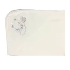 EUBEBE - Colcha delgada de algodón blanca modelo osito