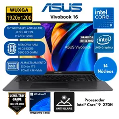 ASUS - Laptop Asus Vivobook Intel Core 9 (X1605VA-MB2560) RAM 16 GB SSD 1 TB 16"WUXGA Windows 11 PRO