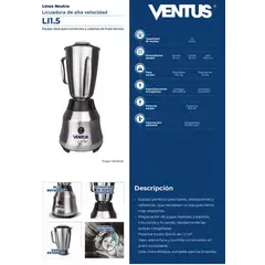 VENTUS - Licuadora de Alta Velocidad de Litro y medio LI15