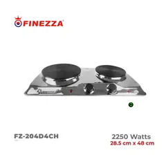 FINEZZA - Cocina Eléctrica 2 Hornillas FZ-204D4CH