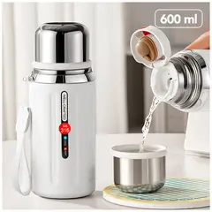 KELLER - Termo de Acero Inoxidable 600 ML Blanco R08