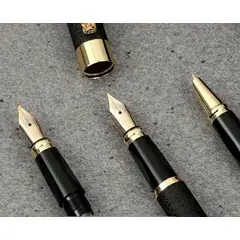 GENERICO - LAPICERO PLUMA FUENTE x3 PUNTAS BOLIGRAFO 10 cartuchos de tinta