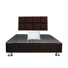 MUEBLES MACRUMO - Cama tapizada Serena + almohada - 2 Plz - Color Marrón