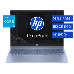 HP - Laptop OmniBook 16-ba1051la Intel Core i5 16GB RAM 512GB