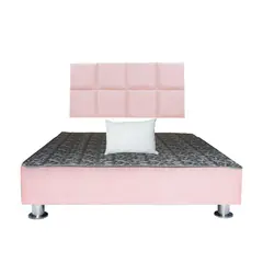 MUEBLES MACRUMO - Cama tapizada Serena + almohada - 1.5 Plz - Color Rosado