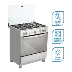 COLDEX - Cocina CX721 PLUS a Gas de Pie 30" 5 Quemadores Inox