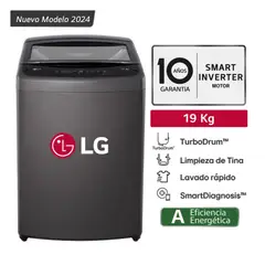 LG - LAVADORA LG 19 KG WT19BVTB TURBODRUM CARGA SUPERIOR NEGRO