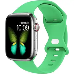 GENERICO - Correa Silicona Compatible Apple Watch 42 / 44 / 45 / 49mm M/L Verde