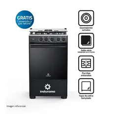 INDURAMA - Cocina a Gas 4 Hornillas Goya - Negra