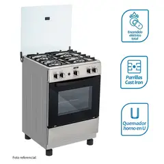 COLDEX - Cocina CX611 PLUS a Gas de Pie 24" 4 Quemadores Inox