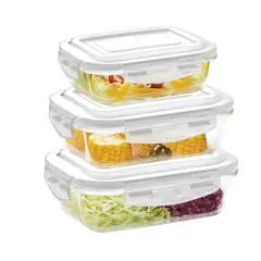 Pentha - Taper de Vidrio Hermético Rectangular Set de 3 Unidades