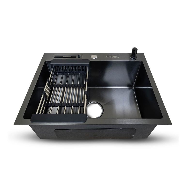 Prm-6045B Lavadero Prime De Acero Inox Black CAcces 60X45X23Cm - Fratelli