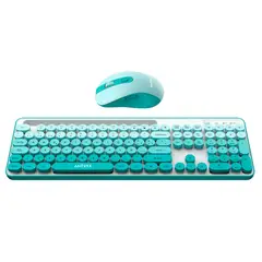 ANTRYX - Kit Teclado y Mouse Inalámbrico WS-970 Verde