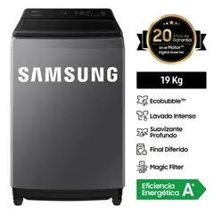 SAMSUNG - Lavadora Samsung 19Kg Ecobubble WA19CG6441BDPE Gris
