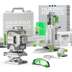 HUEPAR - HueparPro - ZK04CG - Nivel láser de 4 x 360 de 8000 mAh