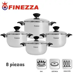 FINEZZA - Juego De Olla AntonellaIII 8 Piezas Fz-1004TS Acero Inox 18/10