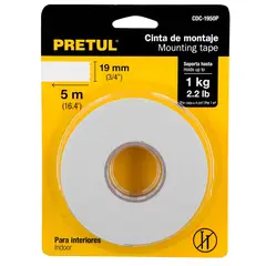PRETUL - Cinta Doble Cara 19mm x 5m