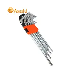 ASAKI - Set Juego De Llaves Allen Punta Estrella 9 Piezas Largas