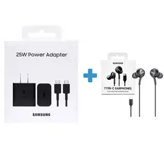 SAMSUNG - Audífonos AKG Tipo C + Cargador 25W para Samsung S21 Fe Negro