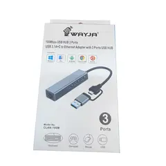 GENERICO - Hub WAYJA Usb 3.0 3 Port Usb 3.0 + C + Rj45