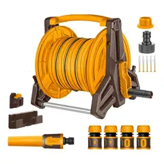 INGCO - Juego de Carrete y Manguera 20m + Accesorios